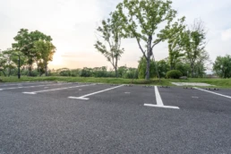 Parking lot in city park